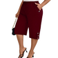 👖50 % DE RÉDUCTION ! 🌸Pantalon capri décontracté pour femme, confortable et à taille élastiquée