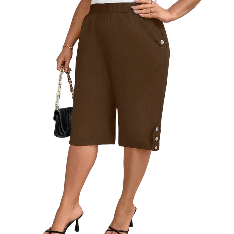 👖50 % DE RÉDUCTION ! 🌸Pantalon capri décontracté pour femme, confortable et à taille élastiquée