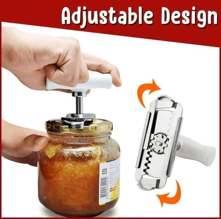 🔧 Ouvre-boîte réglable en acier inoxydable – Poignée ergonomique – Idéal pour les mains fragiles ✨🫙
