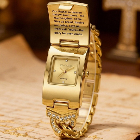 🎁Nouveautés 2026 : 50 % de réduction💥Montre croix en cristal étincelant — Cadran rectangulaire géométrique, bracelet en métal haut de gamme💎