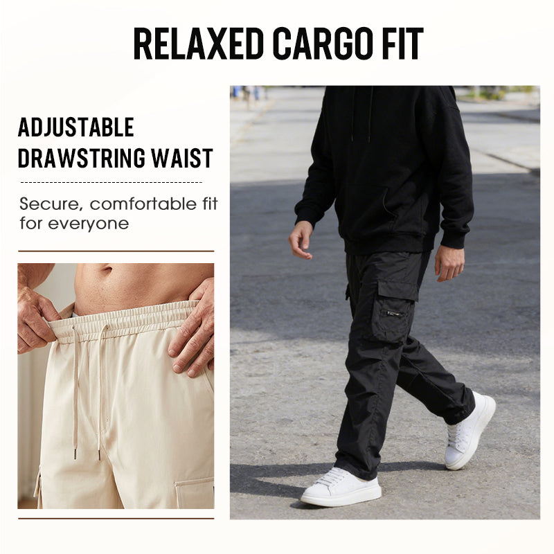 👖 50 % DE RÉDUCTION EN CE MOMENT ! 🛠️ Pantalon stretch pour homme avec poches – Poches multiples et taille à cordon – Pantalon droit décontracté – Idéal pour le travail, les voyages ou les journées actives 🏃‍♂️