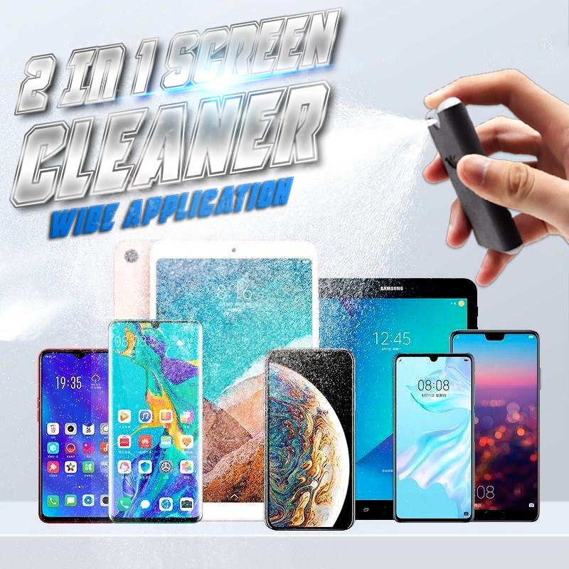 ⏳Spécial à durée limitée⏰Nettoyant Écran 2-en-1 avec Microfibre | Portable - Sans Résidu - Doux📱✨