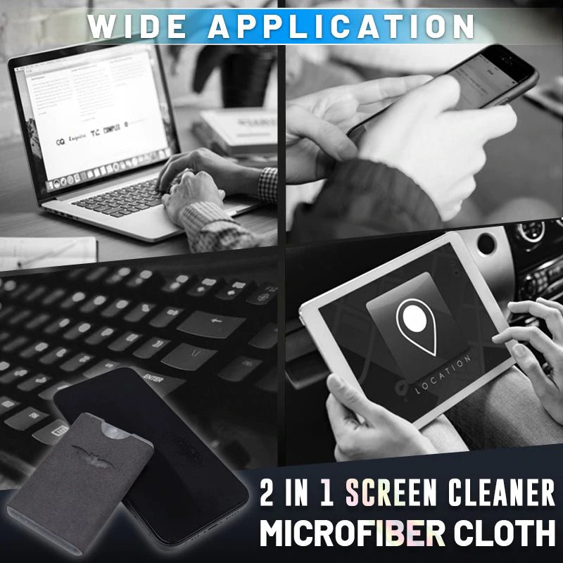 ⏳Spécial à durée limitée⏰Nettoyant Écran 2-en-1 avec Microfibre | Portable - Sans Résidu - Doux📱✨