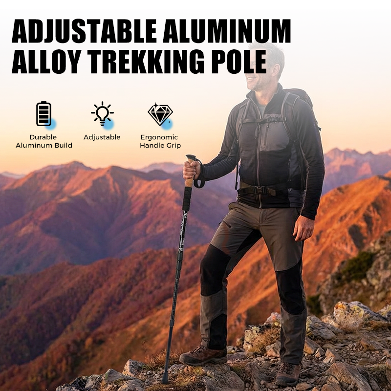 ⛰️ Offre spéciale « dernier jour » ! ✨ Bâton de randonnée réglable en alliage d'aluminium – Résistant, amortissant les chocs, léger 🌲