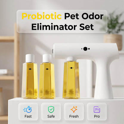 🐾 Kit probiotique anti-odeurs pour animaux de compagnie – Efficace et durable pour les sols, les canapés et les moquettes