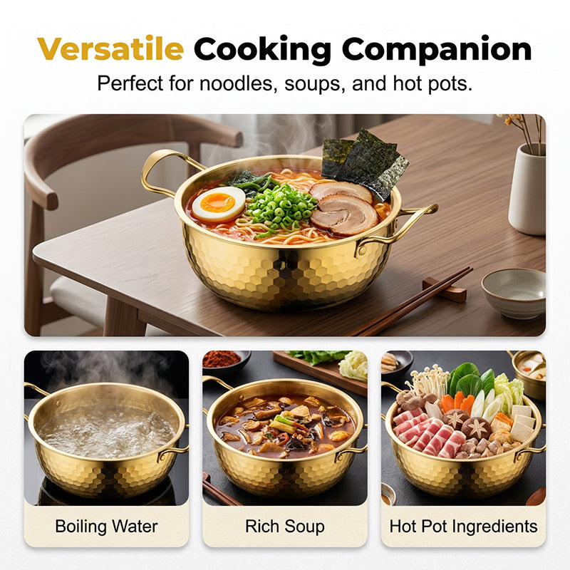 🔥DERNIER JOUR - 50 % DE RÉDUCTION 🍜 Bol à ramen haut de gamme martelé | Acier inoxydable 🍳 Polyvalent, pour de multiples usages