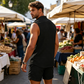 👕 50 % DE RÉDUCTION! 🌴 Ensemble homme composé d’un haut sans manches boutonné et d’un short – Motif texturé, léger, idéal pour les vacances ✨