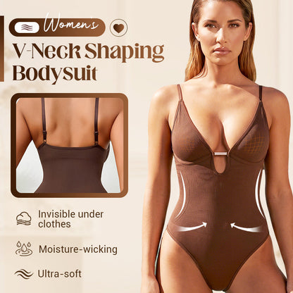 👙 DERNIER JOUR - 50 % DE RÉDUCTION ! ✨ Body sculptant à col en V pour femme – Lisse, offrant un bon maintien, polyvalent 💫