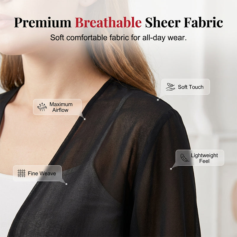 🦋🍃 PROMO LIMITÉE 50% ! Top/Blouse Femme en Chiffon Transparent à Nœud Devant – Coupe Courte, Décolleté en V, Style Romantique & Élégant, Parfait pour Superposition 🍷