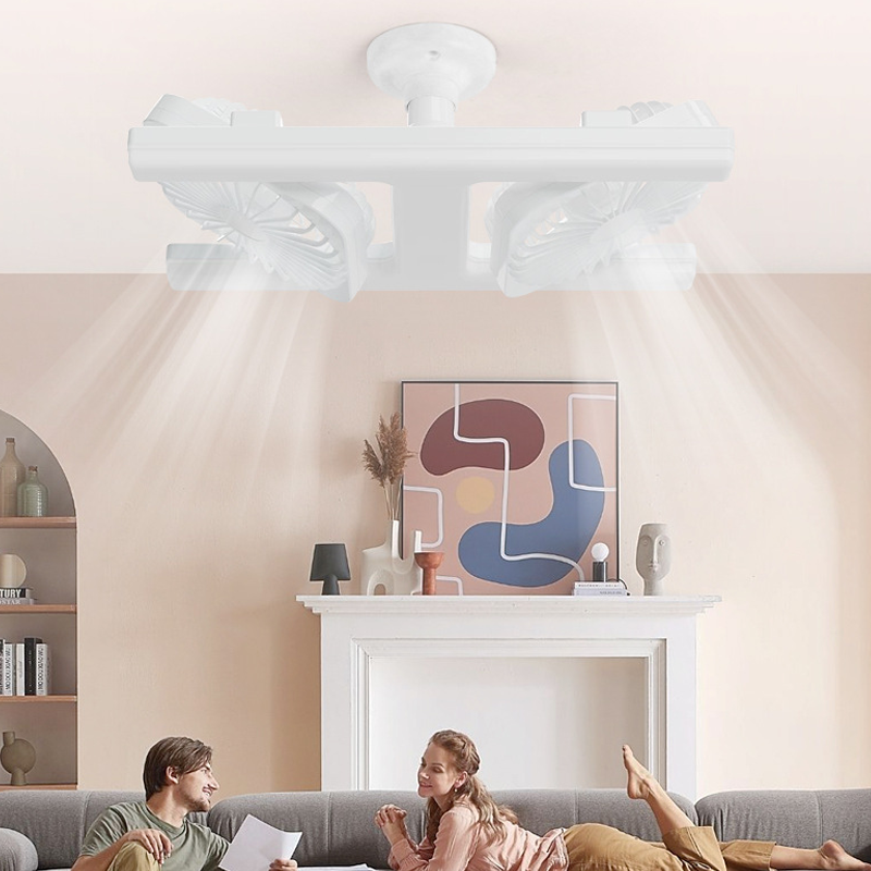 🌬️✨ Ventilateur de plafond double avec éclairage LED – design moderne et télécommande pour le salon et la chambre à coucher