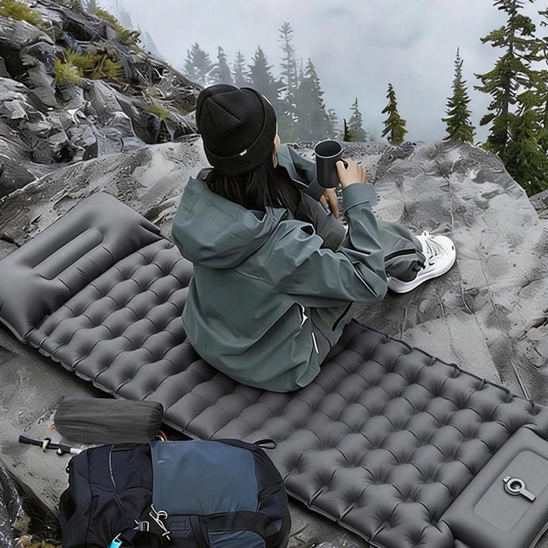 🛏️ 50% DE RÉDUCTION ! ⛺ Matelas Gonflable Léger Nomade – Pompe au Pied Intégrée, Épaisseur 10 cm & TPU Durable – Confort pour le Camping et les Voyages ✅🌿