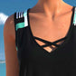 🏖️ 50 % DE RÉDUCTION ! ✨ Maillot de bain deux pièces au style sportif – Encolure croisée, shorty, séchage rapide 🏄‍♀️