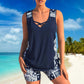 🏖️ 50 % DE RÉDUCTION ! ✨ Maillot de bain deux pièces au style sportif – Encolure croisée, shorty, séchage rapide 🏄‍♀️
