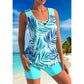 🏖️ 50 % DE RÉDUCTION ! ✨ Maillot de bain deux pièces au style sportif – Encolure croisée, shorty, séchage rapide 🏄‍♀️