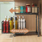 💪🥫 PROMO FLASH 50% ! Étagère Double Coulissante Organisateur de Placard – 5 Hauteurs Réglables, 2 Plateaux, Acier Carbone, Grande Capacité, Sans Installation ✨