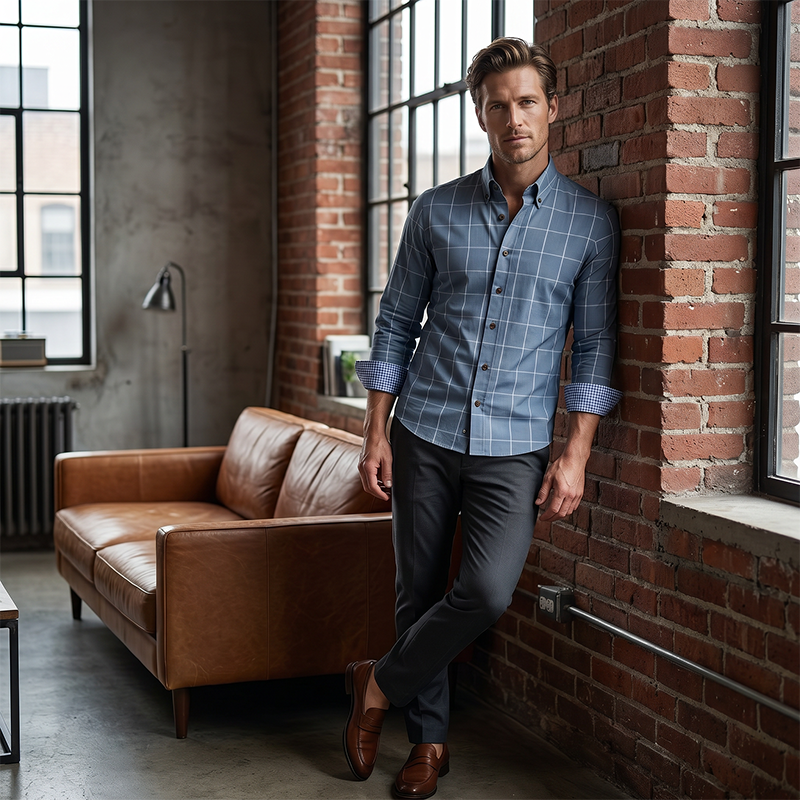 🔥 50 % DE RÉDUCTION 👕 Chemise pour homme à la coupe moderne et à carreaux ✨ Un confort élégant pour le quotidien comme pour le week-end