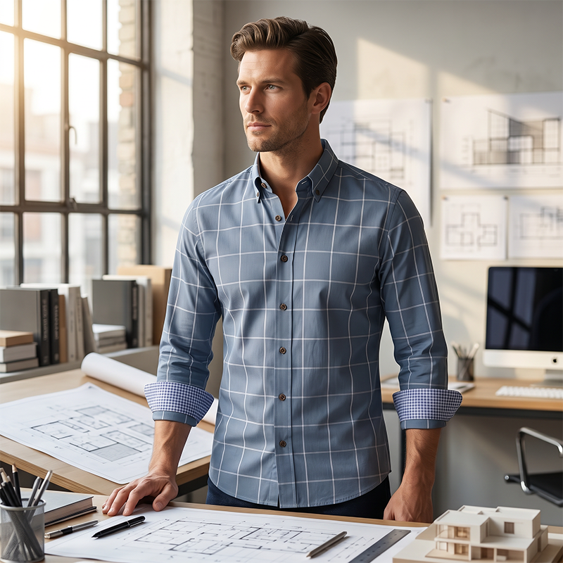 🔥 50 % DE RÉDUCTION 👕 Chemise pour homme à la coupe moderne et à carreaux ✨ Un confort élégant pour le quotidien comme pour le week-end