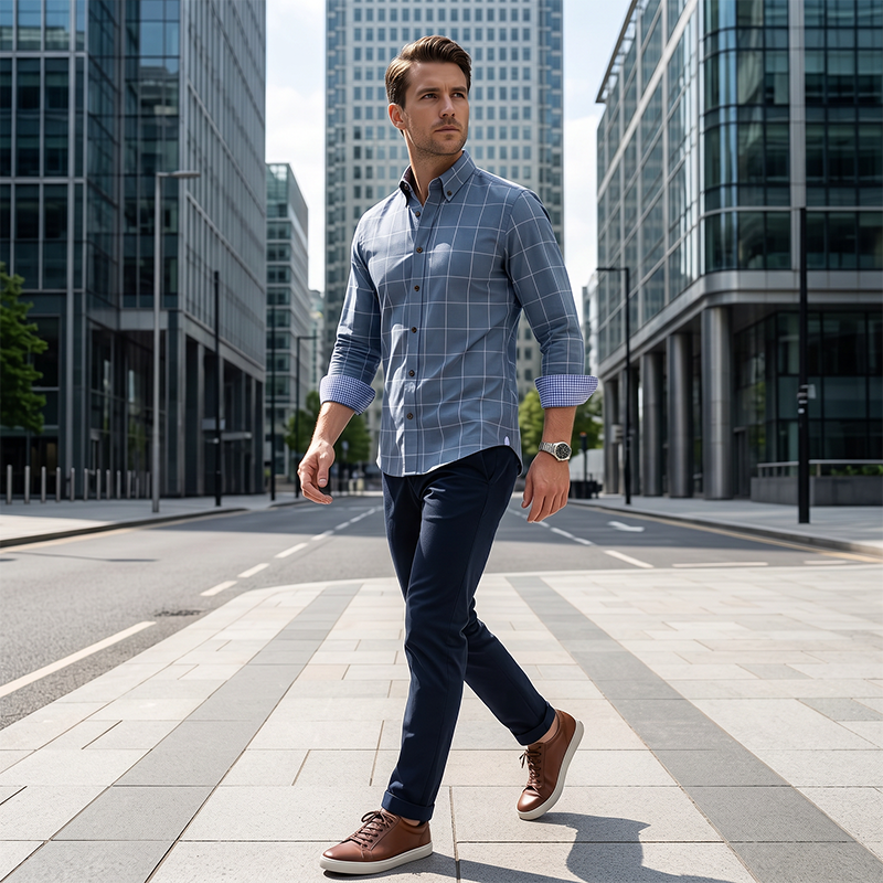 🔥 50 % DE RÉDUCTION 👕 Chemise pour homme à la coupe moderne et à carreaux ✨ Un confort élégant pour le quotidien comme pour le week-end