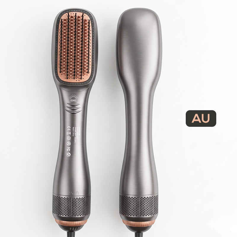 🛡️💇‍♀️ Brosse coiffante sans chaleur excessive – Panneaux flottants anti-brûlure, ions négatifs, domptez les frisottis et apportez une brillance satinée à vos pointes sans risque de fourches 🔥🚫