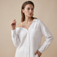👚 50 % DE RÉDUCTION ! ✨ Chemise à boutons pour femme, épaules dénudées – Asymétrique, tissu froissé et manches longues – Aérée, décontractée et chic 💫