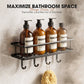 🧴 50% DE RÉDUCTION 💥 Ensemble d’étagères de salle de bain sans perçage – Acier anti-rouille & drainage rapide – Rangement modulaire, idéal pour shampoings, gels douche ou accessoires 🛁
