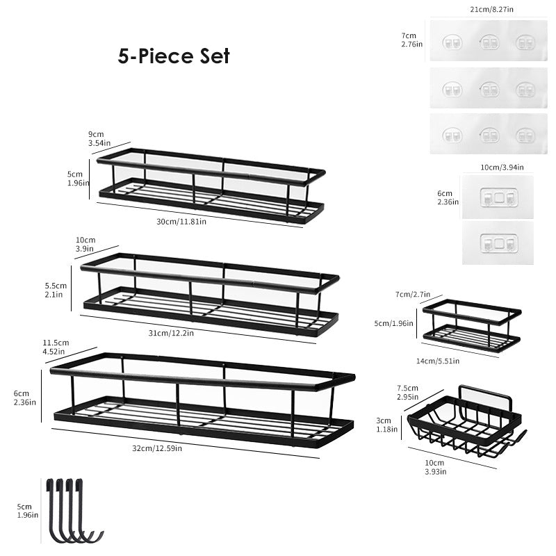 🧴 50% DE RÉDUCTION 💥 Ensemble d’étagères de salle de bain sans perçage – Acier anti-rouille & drainage rapide – Rangement modulaire, idéal pour shampoings, gels douche ou accessoires 🛁