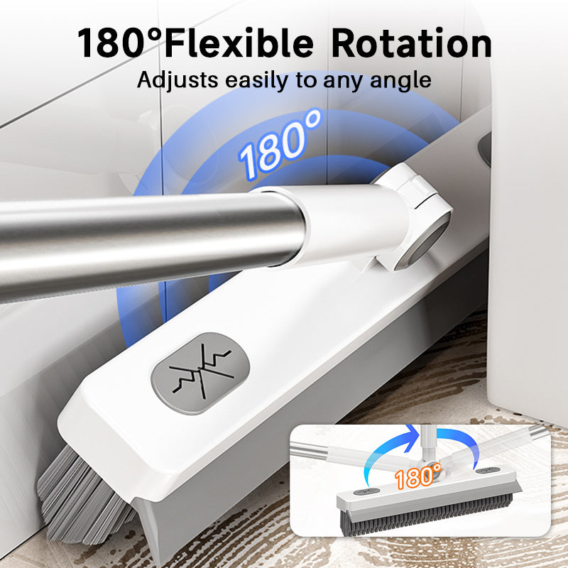 🧹 Brosse de sol 3-en-1 pivotante à 360° |  Dépoussière et racle en un seul geste 🔄 Nettoyage à poils durs · Élimine efficacement les salissures sans abîmer le sol 📏