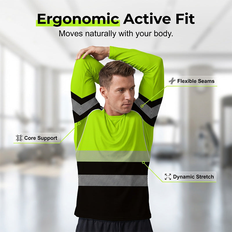 👕 50 % DE RÉDUCTION ! 🏃‍♂️ T-shirt à manches longues sportif pour homme – Évacue la transpiration et orné d'un imprimé discret – Idéal pour les journées actives, le jogging ou les loisirs – Respirant et confortable 🌿