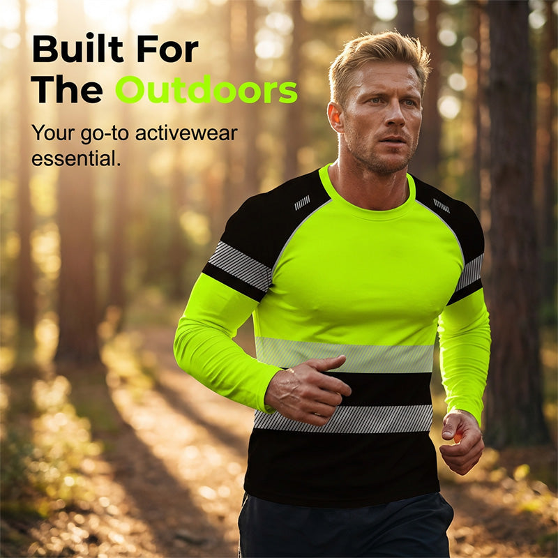 👕 50 % DE RÉDUCTION ! 🏃‍♂️ T-shirt à manches longues sportif pour homme – Évacue la transpiration et orné d'un imprimé discret – Idéal pour les journées actives, le jogging ou les loisirs – Respirant et confortable 🌿