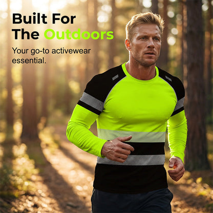 👕 50 % DE RÉDUCTION ! 🏃‍♂️ T-shirt à manches longues sportif pour homme – Évacue la transpiration et orné d'un imprimé discret – Idéal pour les journées actives, le jogging ou les loisirs – Respirant et confortable 🌿