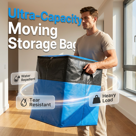 📦🧳Sac de rangement et de déménagement pliable – Poignées robustes et fermeture éclair – Se plie à plat, idéal pour les déménagements, les voyages ou le rangement de placard – Réutilisable et facile à nettoyer 🏠