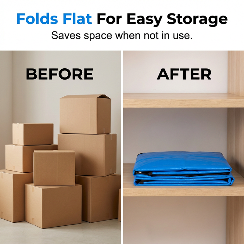 📦🧳Sac de rangement et de déménagement pliable – Poignées robustes et fermeture éclair – Se plie à plat, idéal pour les déménagements, les voyages ou le rangement de placard – Réutilisable et facile à nettoyer 🏠
