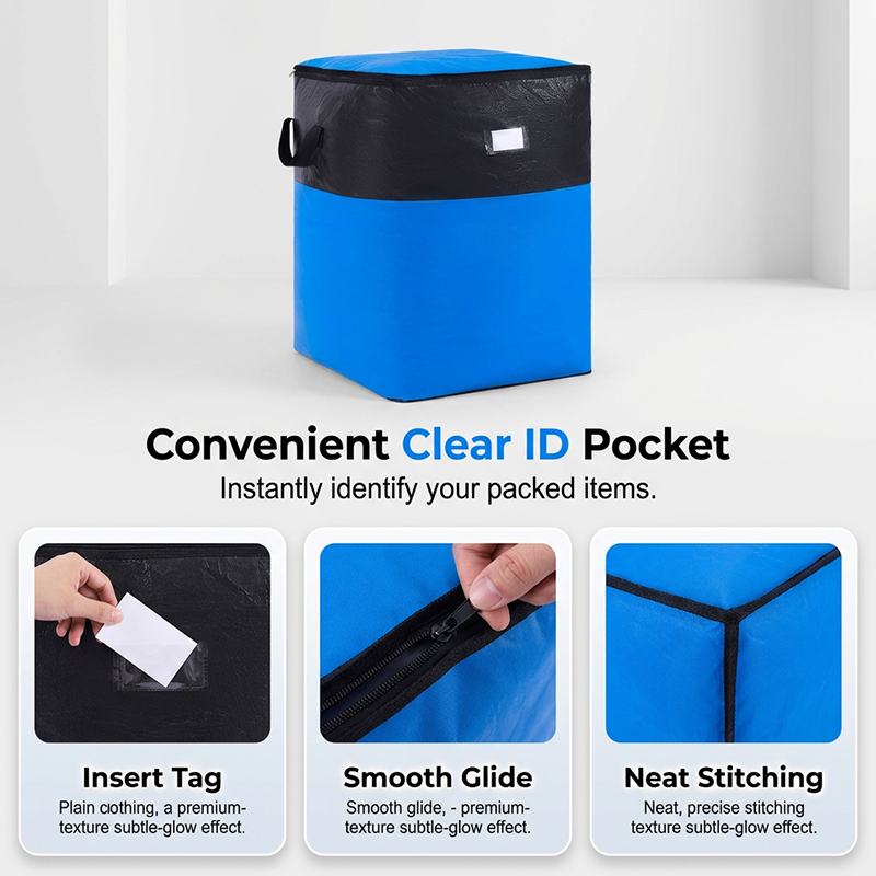 📦🧳Sac de rangement et de déménagement pliable – Poignées robustes et fermeture éclair – Se plie à plat, idéal pour les déménagements, les voyages ou le rangement de placard – Réutilisable et facile à nettoyer 🏠