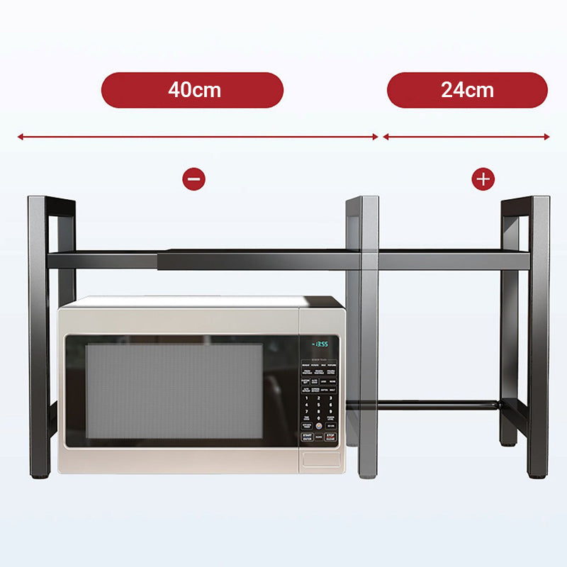 🧰 50 % DE RÉDUCTION ! 🍳 Étagère extensible pour micro-ondes – Réglable, capacité de charge de 75 kg et équipée de crochets – Idéale pour la cuisine, le garde-manger et l'atelier 🏠