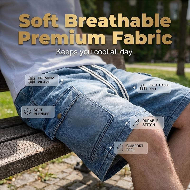 👖 50 % DE RÉDUCTION ! 🏙️ Short cargo en jean ample pour homme – Style « high street » et coupe ajustable 🛹