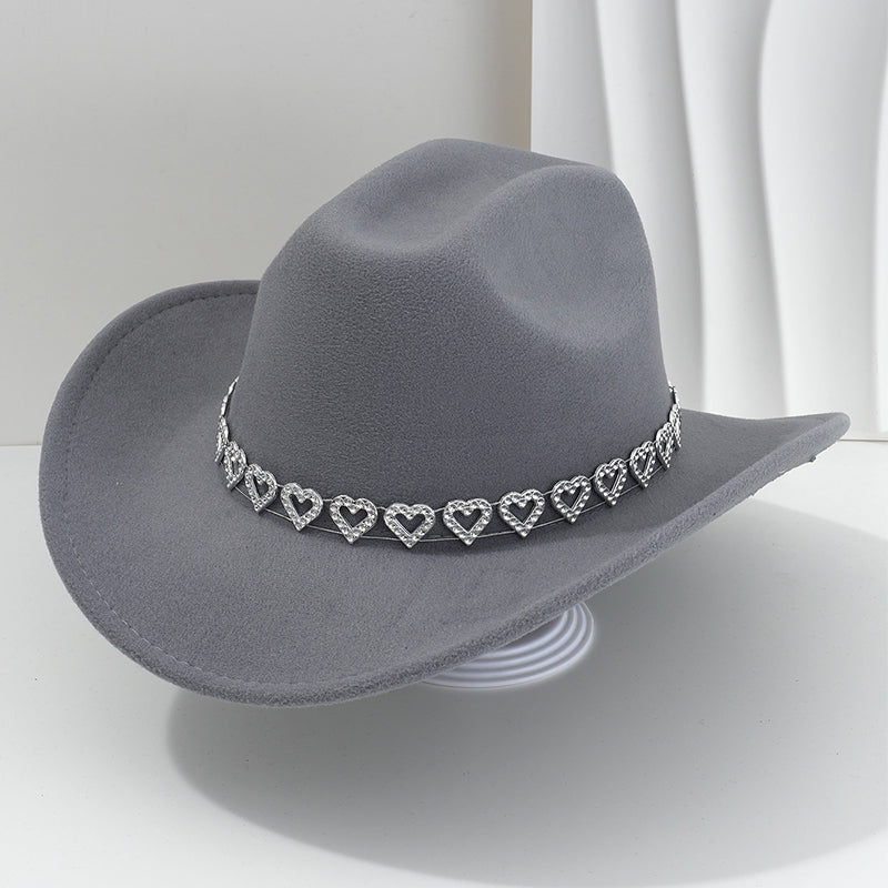 🤠 PROMO LIMITÉE 50% DE RÉDUCTION ! 💥 Chapeau Cowboy Strass Cœur Femme – Scintillant, Accents Cœur, Festival Prêt ✨