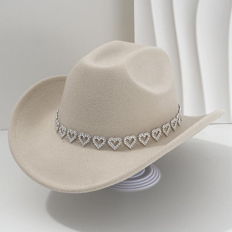 🤠 PROMO LIMITÉE 50% DE RÉDUCTION ! 💥 Chapeau Cowboy Strass Cœur Femme – Scintillant, Accents Cœur, Festival Prêt ✨