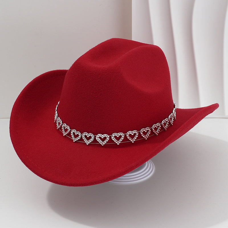 🤠 PROMO LIMITÉE 50% DE RÉDUCTION ! 💥 Chapeau Cowboy Strass Cœur Femme – Scintillant, Accents Cœur, Festival Prêt ✨