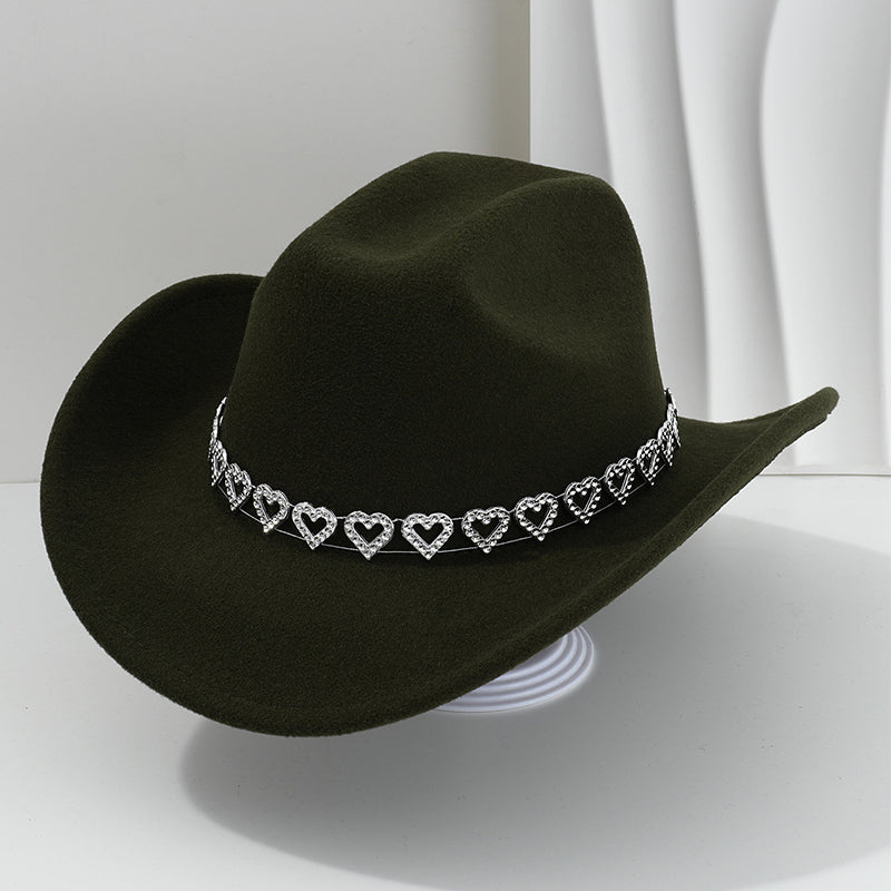🤠 PROMO LIMITÉE 50% DE RÉDUCTION ! 💥 Chapeau Cowboy Strass Cœur Femme – Scintillant, Accents Cœur, Festival Prêt ✨