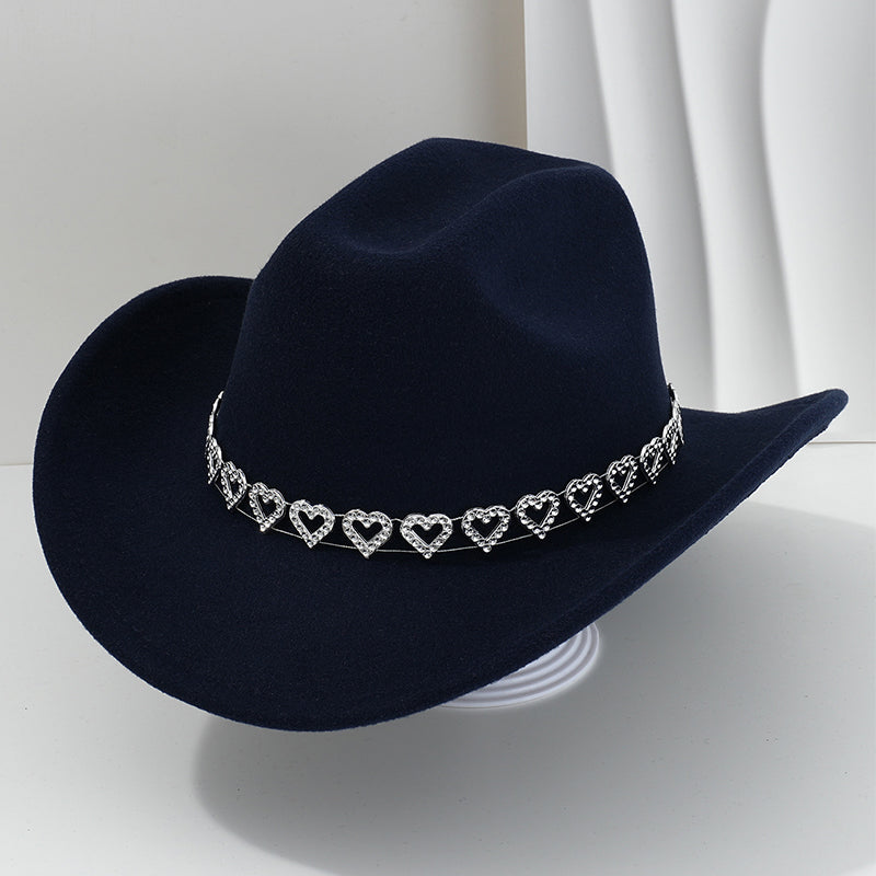 🤠 PROMO LIMITÉE 50% DE RÉDUCTION ! 💥 Chapeau Cowboy Strass Cœur Femme – Scintillant, Accents Cœur, Festival Prêt ✨