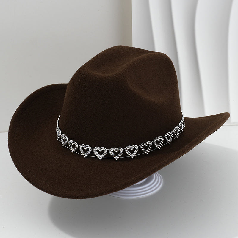 🤠 PROMO LIMITÉE 50% DE RÉDUCTION ! 💥 Chapeau Cowboy Strass Cœur Femme – Scintillant, Accents Cœur, Festival Prêt ✨