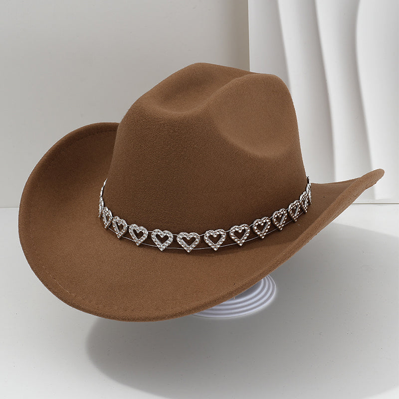🤠 PROMO LIMITÉE 50% DE RÉDUCTION ! 💥 Chapeau Cowboy Strass Cœur Femme – Scintillant, Accents Cœur, Festival Prêt ✨