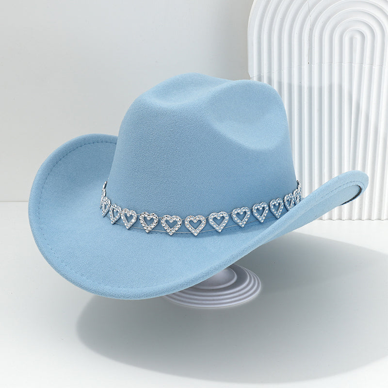 🤠 PROMO LIMITÉE 50% DE RÉDUCTION ! 💥 Chapeau Cowboy Strass Cœur Femme – Scintillant, Accents Cœur, Festival Prêt ✨