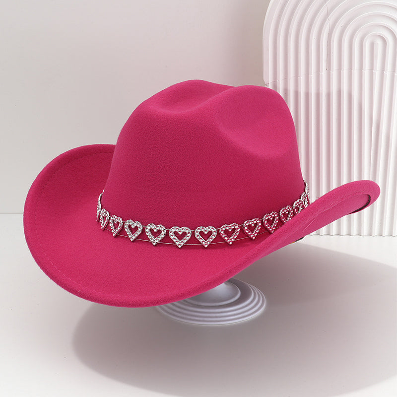 🤠 PROMO LIMITÉE 50% DE RÉDUCTION ! 💥 Chapeau Cowboy Strass Cœur Femme – Scintillant, Accents Cœur, Festival Prêt ✨