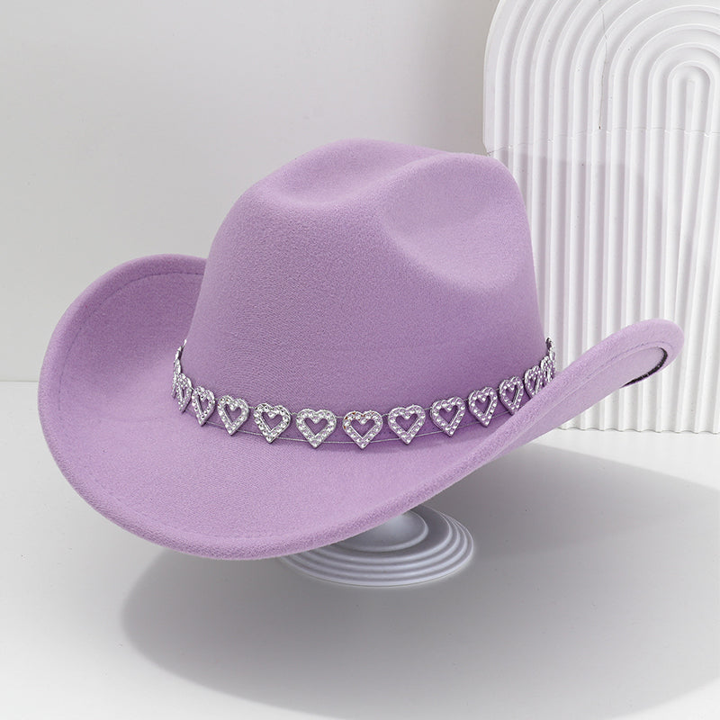 🤠 PROMO LIMITÉE 50% DE RÉDUCTION ! 💥 Chapeau Cowboy Strass Cœur Femme – Scintillant, Accents Cœur, Festival Prêt ✨