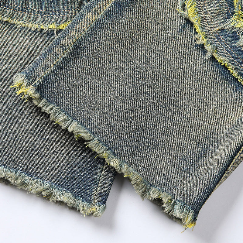 👖 50 % DE RÉDUCTION ! ✨ Jean classique stretch à jambes évasées pour homme – Délavage vintage et détails patchwork – Denim de haute qualité, idéal pour un style chic et décontracté – Confortable et élégant 🔥