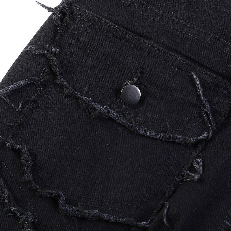 👖 50 % DE RÉDUCTION ! ✨ Jean classique stretch à jambes évasées pour homme – Délavage vintage et détails patchwork – Denim de haute qualité, idéal pour un style chic et décontracté – Confortable et élégant 🔥