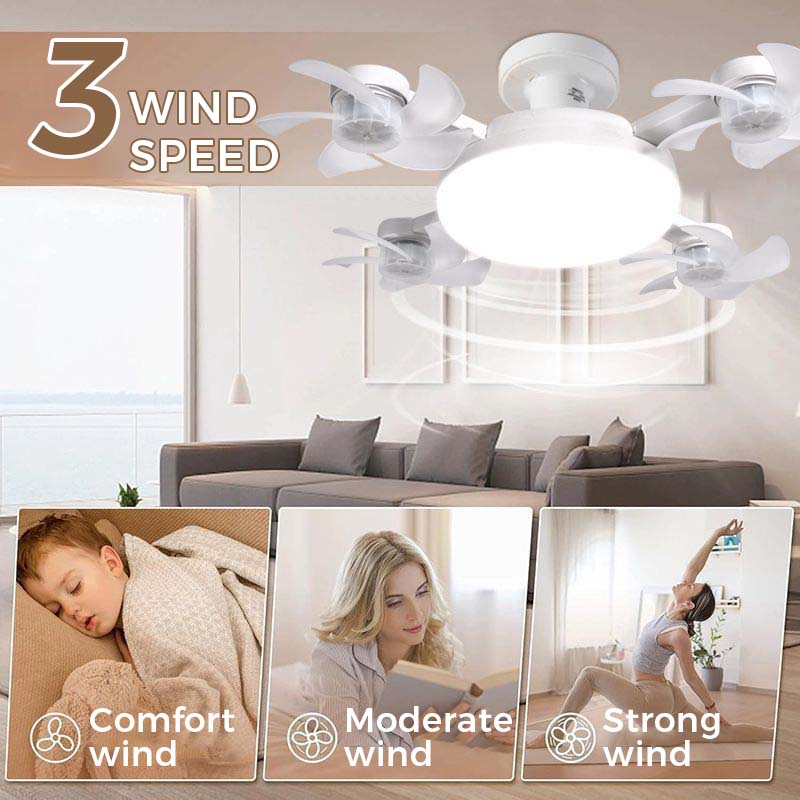 🌀 50 % DE RÉDUCTION ! 💡 Ventilateur de plafond avec douille E27 – Ventilateur LED 2-en-1 silencieux avec télécommande – Fraîcheur et lumière tout en un 🏠
