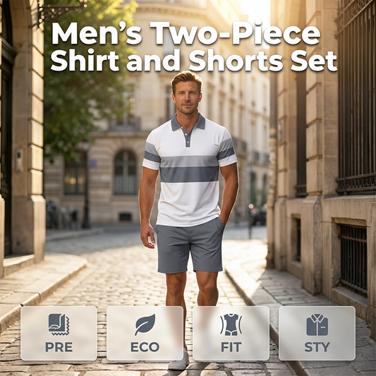 👕 50 % DE RÉDUCTION ! ☀️ Ensemble 2 pièces pour homme (chemise et short) – Confortable, respirant et polyvalent – Idéal pour l'été, les loisirs ou les voyages – Style décontracté et frais 🩳✨