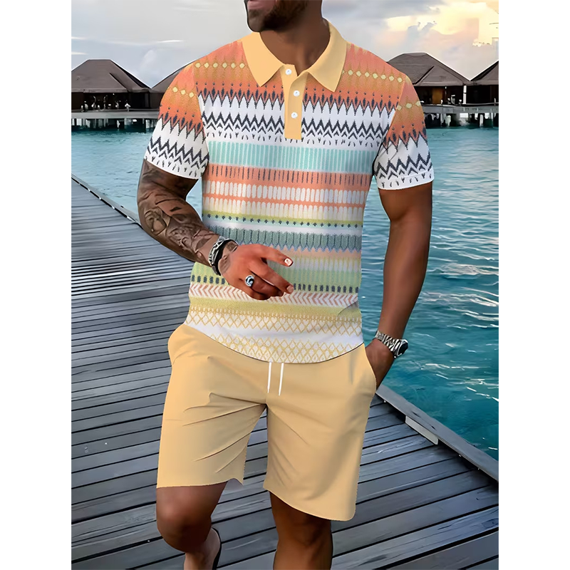 👕 50 % DE RÉDUCTION ! ☀️ Ensemble 2 pièces pour homme (chemise et short) – Confortable, respirant et polyvalent – Idéal pour l'été, les loisirs ou les voyages – Style décontracté et frais 🩳✨